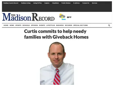 Matt Curtis of Matt Curtis Real Estate Inc. has become the first Alabama realtor to join Giveback Homes, a nonprofit that channels real estate transactions into housing projects for families in need. Curtis will donate a portion of each commission to buil